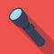 Flashlight, lighting facility for the detective. Outfit of a detective.Detective single icon in flat style vector symbol