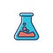 Flask filled line icon. Chemistry, laboratory, science vector concept illustration for design