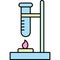 Flask heated above fire vector reaction icon