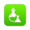 Flask icon green vector