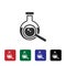 Flask, magnifier vector icon. Simple element illustration from biotechnology concept. Flask, magnifier vector icon. Bioengineering