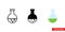 Flask poison icon of 3 types. Isolated vector sign symbol.