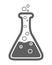 Flask with solution. Lab graphic symbol