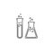 Flask Tube Chemical Laboratory Line Icon Vector