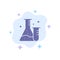 Flask, Tube, Lab, Science Blue Icon on Abstract Cloud Background