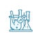 Flasks with chemical icon. Chemistry science, test tube. Education laboratory equipment. Measurement diagnostic analysis