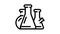 flasks lab tools line icon animation