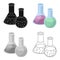 Flasks with reagents. Chemistry in school. Chemically, experiments.School And Education single icon in cartoon style