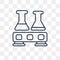Flasks vector icon isolated on transparent background, linear Fl