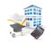 Flat 3d illustration concept of school education investment for future