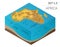 Flat 3d isometric Africa map constructor elements on wh