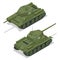 Flat 3d isometric illustration of tank. Military Transportation. Military Tank. Military Tank isometric. Military Tank