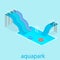 Flat 3d isometric summer aquapark.