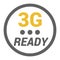 Flat 3g logo with READY word and signal level dots