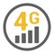 Flat 4g illustration gsm signal strength indicator