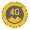FLat 4g template with speed meter icon and wave