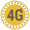 FLat 4g template with speed meter icon and wave