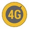 FLat 4g template with speed meter icon and wave