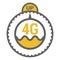 FLat 4g template with speed meter icon and wave