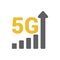 Flat 5g illustration gsm signal strength indicator