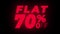 Flat 70 percent off text flickering display promotional loop.