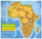 Flat Africa physical map constructor elements on the water surface. Build your own geography infographics collection