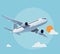 Flat airplane illustration