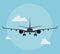 Flat airplane illustration