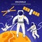Flat Astronauts Illustration
