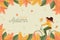 flat autumn background with woman bicycle vector design
