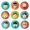 Flat avatar icons, faces, people icons