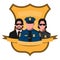 Flat avatar of police team