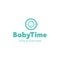 flat BabyTime object face circle kids logo design