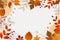 Flat background of blooming autumn design