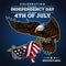 Flat background with eagle for usa independence day Red vector