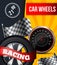Flat Banner Vector Car Wheels Racing Booklet Flier
