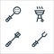 flat barbecue line icons. linear set. quality vector line set such as barbecue, basting brush