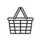 Flat basket handle icon . Market, shopping basket icon. Food basket. Vector illustration. stock image.
