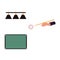 Flat billiard objects - table, aiming hand, lights