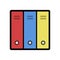 Flat binders icon. Using three colours