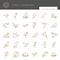 Flat birds icon set. Thin line style for icons.