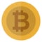 Flat bitcoin currency. Cryptocurrency round coin. Electronic money. Casino currency. Gambling coin, vector illustration isolated.