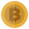 Flat bitcoin currency. Thick. Cryptocurrency round coin.Electronic. Casino currency. Gambling coin, vector illustration isolated.