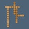 Flat, bitcoin related, letter tiles crossword design