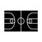 Flat black basket court icon