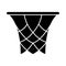 Flat black basket ring icon