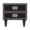 Flat black cabinet icon