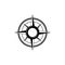 Flat black compass frame isolated on white. compass traveler sign