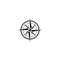 Flat black compass icon isolated on white. compass traveler sign. Vector flat illustration