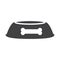 Flat black dog bowl icon